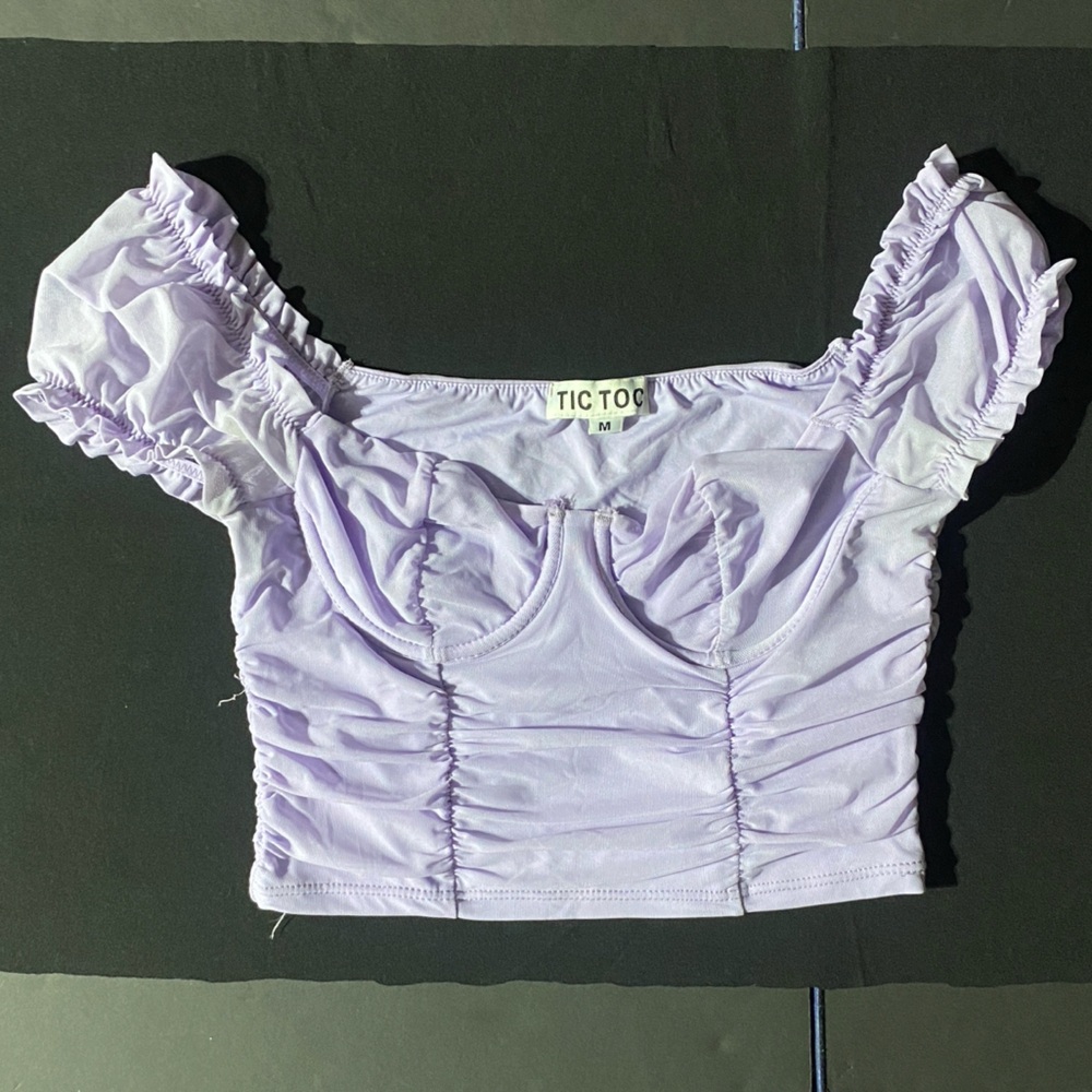 Tic Toc Lavender Ruched Blouse